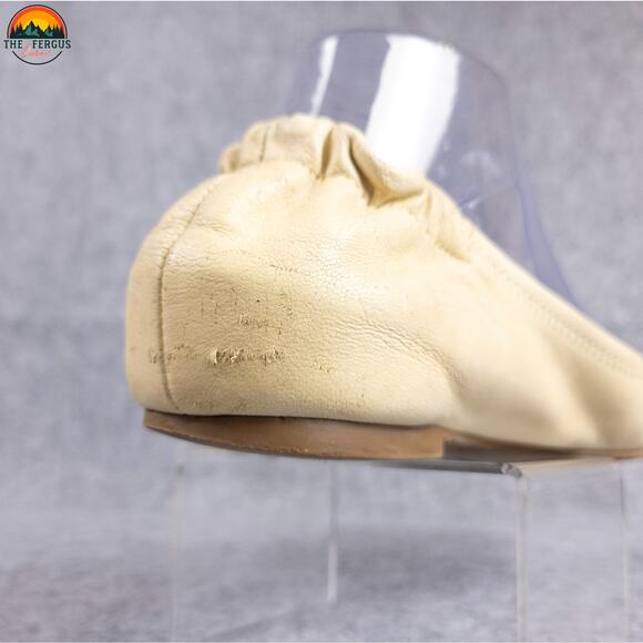 Tory Burch Ballet Flats Cream Leather Slip-On Round Toe Preppy Women's Size 7.5M - Picture 12 of 16